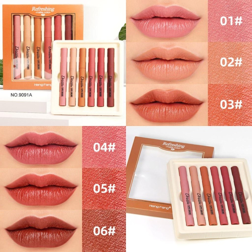 現貨 正版公司貨中文標已登錄 Hengfang Matte Lipstick Set 霧面唇膏6入 唇膏 口紅