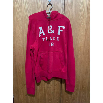 A&F 紅色帽踢 hoodie