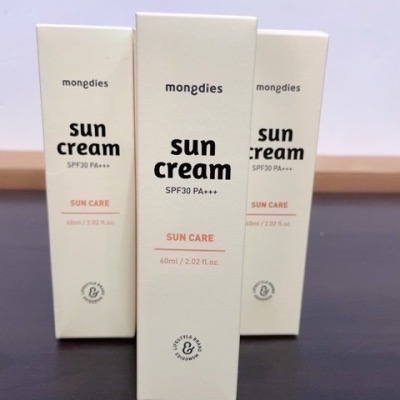 現貨 韓國直送 mongdies 寶寶保濕防曬霜 60ml SPF30，PA+++ 物理性防曬 兒童防曬乳