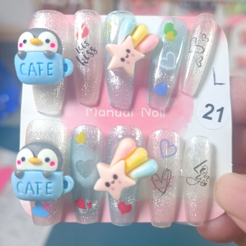 L碼 長梯 手工美甲/美甲/成品美甲/穿戴美甲