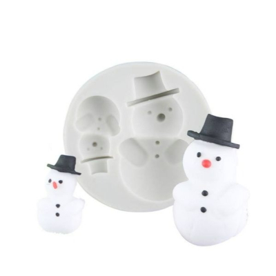 聖誕節雪人翻糖矽膠模具(模具顏色隨機)/液態3D矽膠模/DIY巧克力矽膠模/干佩斯造型模/烘焙裝飾模具