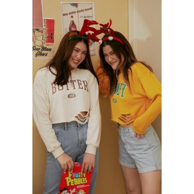 WEARtoEAT｜美式割破短版大學T