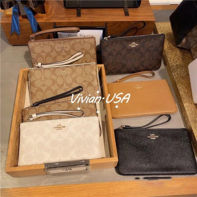 vivian美國代購✨正品 coach 女生大號零錢包 大號手拿包 零錢袋手腕包 手機包 F58695
