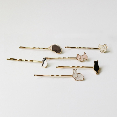 VYPST 現貨 簡約日系可愛小動物金色髮夾 瀏海夾 一字夾 波浪夾 交換禮物 生日禮物 情人節禮物