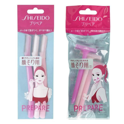 [日本製] 資生堂 SHISEIDO 3入 安全剃刀 顏用/臉用 L型 T型 小型 女士用 Prepare 日本原裝