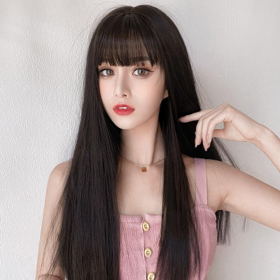 川崎家︎假髮KAWAZAKI WIG⋆｡˚友達以上戀人未滿.ᐟ.✾2色⋆*車模女神微醺誘惑蓬鬆長直假髮✽KZ045