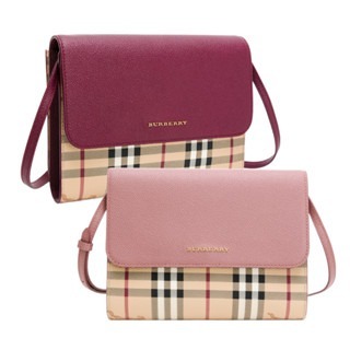 BURBERRY 巴寶莉 全皮革翻蓋斜背包後拉鍊__DVSHOP 保證正貨 台灣現貨不用等