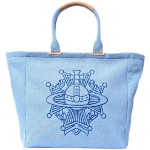 Vivienne Westwood 牛仔帆布 購物袋 托特包 大方包 書包 公事包 大容量電腦 手提包 刺繡土星 顏色太