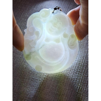 逸品軒～天然緬甸玉A貨-Z5848-細糯佛公墜子長55mm寬47.1mm厚7.6mm?特價1500元⚠️