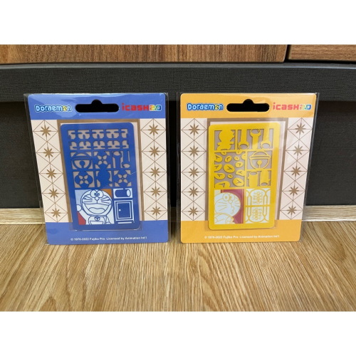 咩咩小屋 哆啦A夢icash2.0 復古窗花 黃 藍