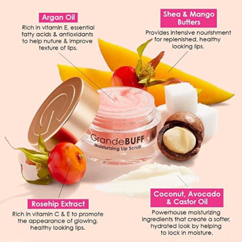 美國代購現貨grande cosmetics 唇部去角質磨砂膏15g 草莓奶油味 grande buff