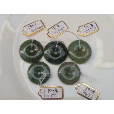 第10組天然緬甸玉A貨翡翠藍水油青飄紅翡平安扣墬子吊墬玉墬掛件珠寶玉石首飾飾品