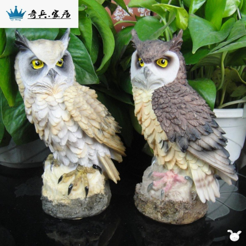 。仿真貓頭鷹 驅鳥用嚇鳥 戶外 防鳥驅鳥鷹果園多肉陽臺擺件。