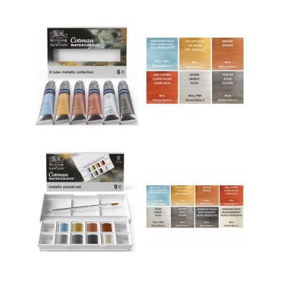 winsor&newton 0390703 條狀水彩 8ml 6色 溫莎牛頓 0390702 金屬色 8色 塊狀水彩