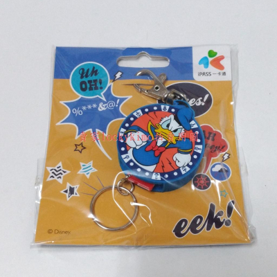 【唐老鴨 Donald Duck 鑰匙圈 可伸縮 一卡通 iPASS 空卡】迪士尼 Disney 可吊扣 證件套