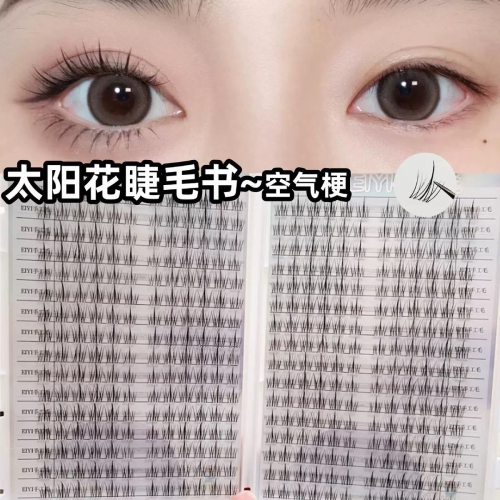 EIYI 太陽花 假睫毛 透明梗 巨量 睫毛書 送鑷子 + 假睫毛膠