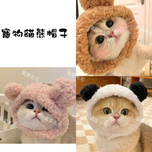 寵愛毛宅 寵物絨毛頭套 貓帽子 貓頭套 寵物變裝 寵物網紅頭套 小熊 熊貓 頭套帽子 貓咪帽子 狗狗帽子 貓狗變裝