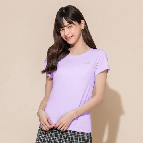 【WIWI】素面防曬排汗短版涼感衣(薰衣紫 女S-3XL)