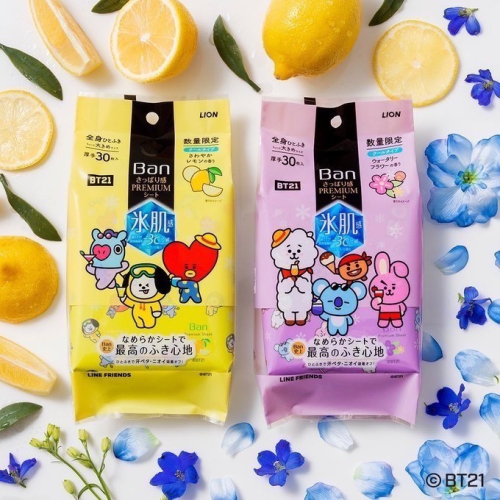 BT21 X 日本獅王Lion Ban 止汗濕紙巾