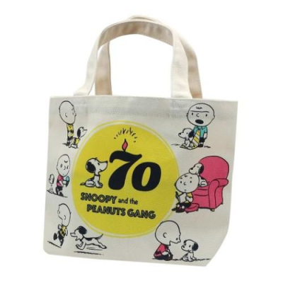 「 Snoopy 史努比 迷你 帆布 手提袋 托特袋 手提托特 帆布托特袋 便當袋 70週年 」★ Zammu日本雜貨