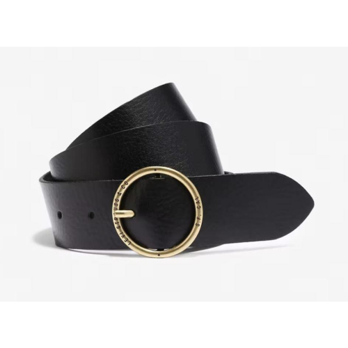 現貨【當季新款S號優惠】美國LEVIS CIRCLE BELT 金銅色 精工Logo鐫刻釦頭 黑色 真皮皮帶24-29腰