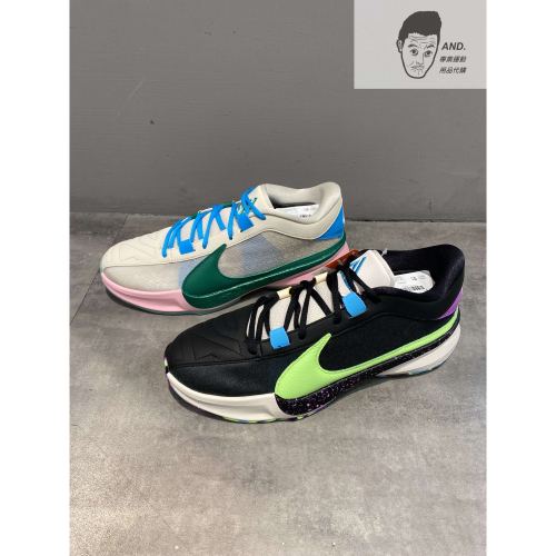 【AND.】NIKE ZOOM FREAK 5 EP XDR 字母哥 籃球鞋 男款 黑/灰 DX4996-002/100