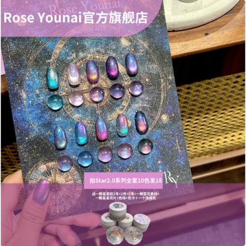 【RoseYounai 】18色star系列 .爆閃歐泊貓眼 .日式罐裝膠