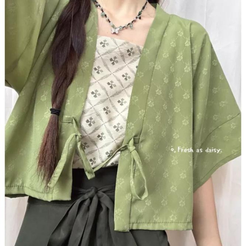 ｜春日醒｜幸運草?改良式漢服日常漢服漢服女裝漢服上衣開衫對襟衫短衫春夏少女