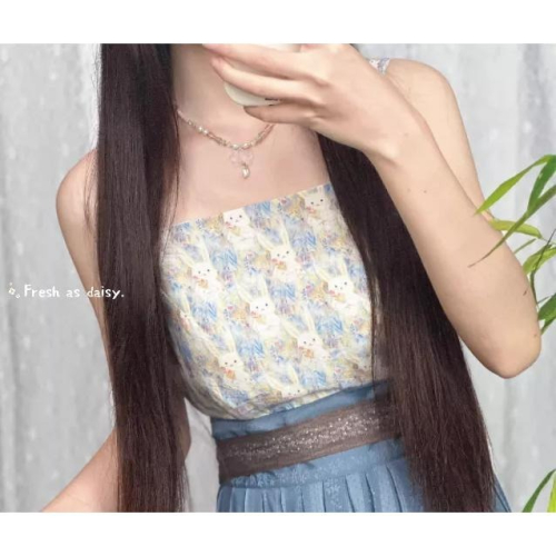 ｜ 春日醒 ｜月兔?日常漢服內搭背心吊帶背心中式背心宋制漢服夏季背心內搭平口日常