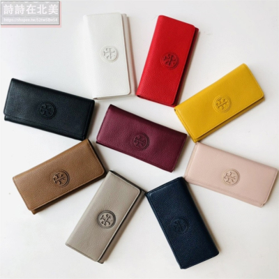 詩詩精品 Tory Burch 皮夾 荔枝紋真皮卡夾 tb長夾 錢包 零錢夾 零錢包 按扣長夾 手拿包 信用卡夾