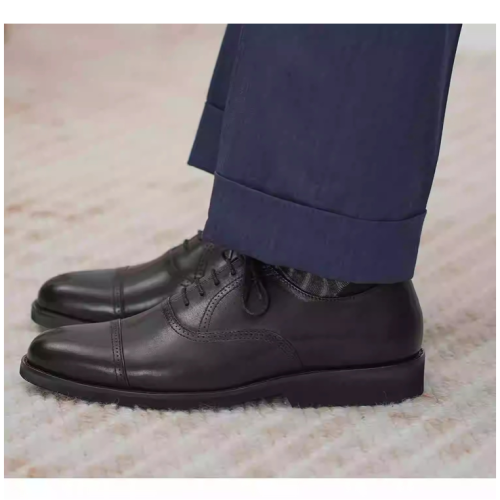 經典圓頭牛津鞋 CAP-TOE 打蠟頭層牛皮 豬皮內裡 冷凝橡膠成型大底 皮鞋 上班 紳士