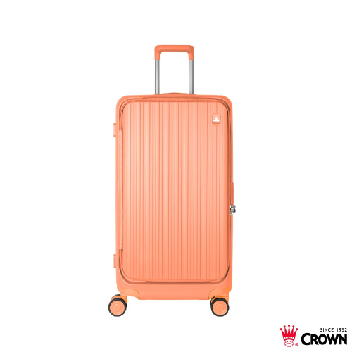 【CROWN BOXY旅行箱】28吋上掀式框架胖胖箱 蜜桃粉橘｜趣買購物旅遊生活館