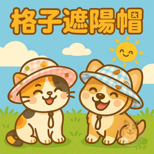 格子遮陽帽? 寵物帽子 狗狗帽子 狗帽子 貓咪帽子 遮陽帽 寵物帽 寵物配件 漁夫帽 小型犬 小狗帽 貓帽 寵物配件