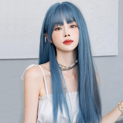 川崎家假髮 ? 斛珠海洋傳說 MK666 (人魚藍) 韓劇可鹽可甜混血女主絕美畫風顯白蓬鬆長直假髮