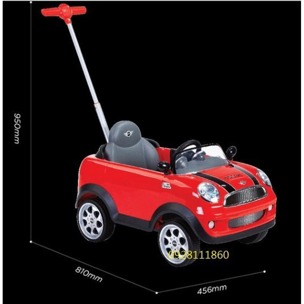 BMW原廠授權Mini Coopers握把四輪後控助步車紅色手推車後推桿Mini Cooper腳行車學步車嚕嚕車玩具車
