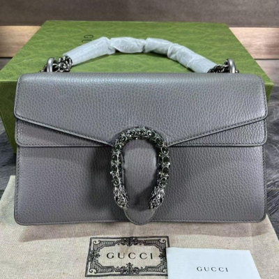 二手99Gucci古馳爆款全皮鏈條酒神包 氣質大象灰色 超級難買到