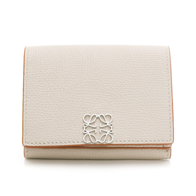 【LOEWE 羅威】 LOEWE 銀翻釦三折短夾 (淺棕色) __DVSHOP 保證正貨 台灣現貨不用等