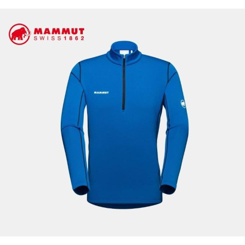 滿3000免運MAMMUT MA23 AENERGY ML HALF 男 長袖半開襟保暖排汗衣101601120/藍石青