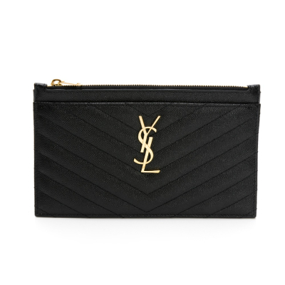 【YSL 聖羅蘭】 YSL 手拿扁長夾 (黑金) __DVSHOP 保證正貨 台灣現貨不用等