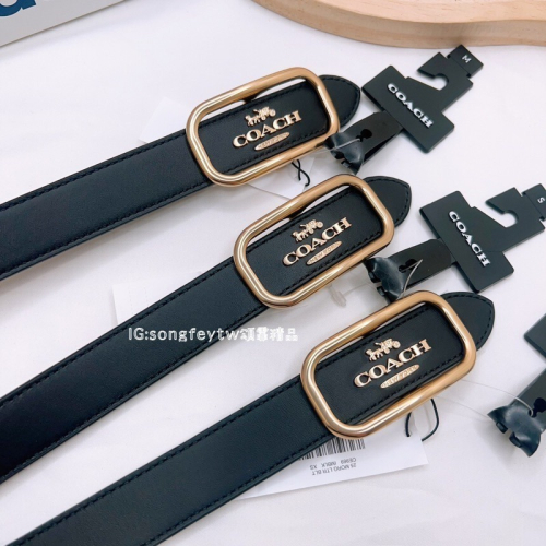 美國代購??台灣現貨 Coach 方釦皮帶 腰帶