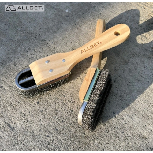 【ALLGET】原木U型鋼絲刷 強力清潔除鏽 厚重鏽斑 立體結構 烤網清潔 管線 欄杆 厚重汙垢