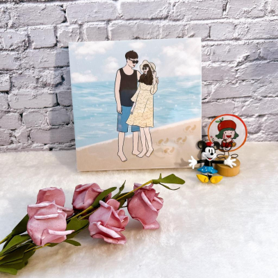 ［菜菜客製化］無框畫 似顏繪 人像 客製化 生日禮物 結婚禮物 彌月禮 滿月禮 情人節禮物 全家福 入厝禮