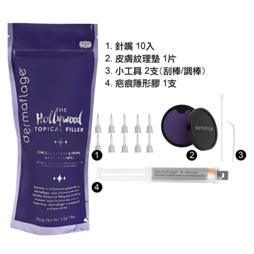 Dermaflage 疤痕隱形膠/ 臉部凹洞痘疤 臉部疤痕 特效彩妝 是填補凹洞非遮瑕膏 妝後使用/矽膠材質