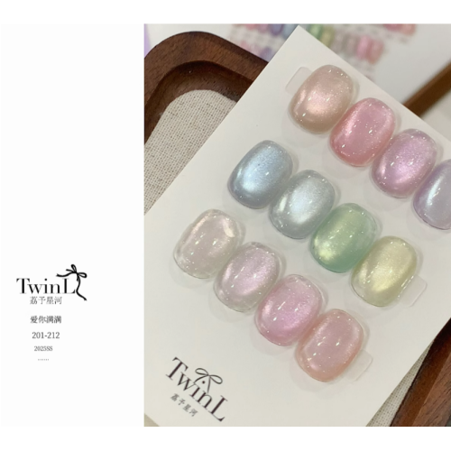 * TwinL * 愛你滿滿柔光貓眼系列201-212 罐裝3g / 日系美甲凝膠