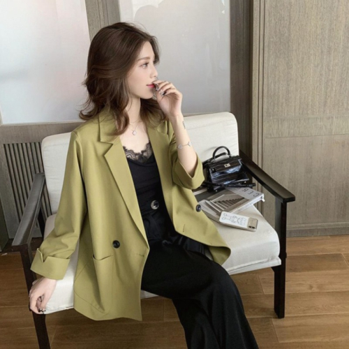 年春秋新款西裝外套女薄款大衣小個子短款西服早秋ins潮上衣