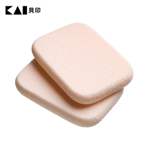 日本貝印 KAI - 白金光觸媒 粉撲(長方/大-2入組) / 化妝海綿 KQ-3100