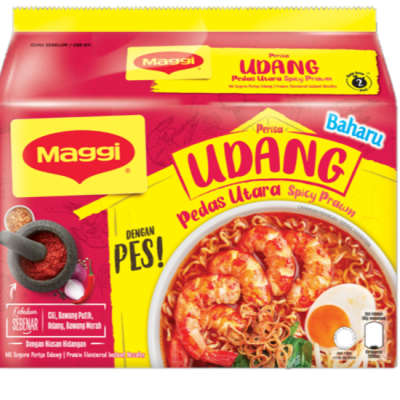 馬來西亞 知名品牌Maggi泡麵 ＂ 超濃 超厚 酸辣東炎及 辣蝦湯麵口味(1袋裝/5包)