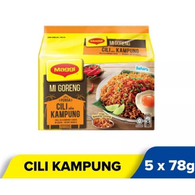 馬來西亞 鄉村口味乾撈麵美級MAGGI Mi Goreng Cili ala Kampung 5x78g