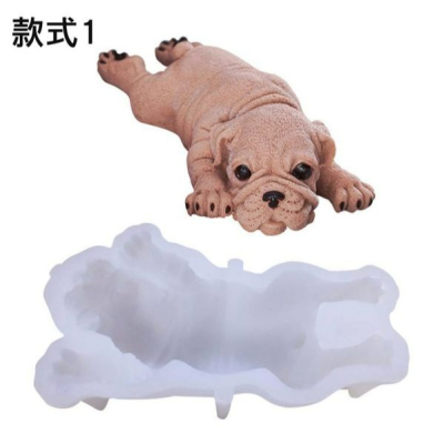 立體沙皮狗慕斯蛋糕液態矽膠模具/小奶狗翻糖液體矽膠模/網紅動物造型布丁果凍奶酪模具