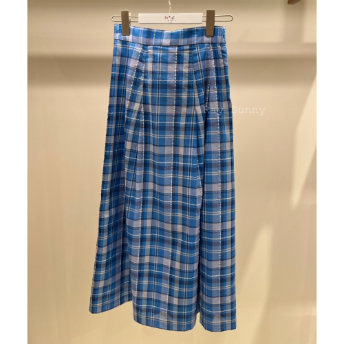 RS代購 - Agnes b全新正品優惠 Agnes b女裝-To be 格紋長裙 贈送品牌袋子